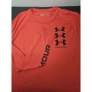 Under armor base layer shirt mens large Red long sleeve heat gear